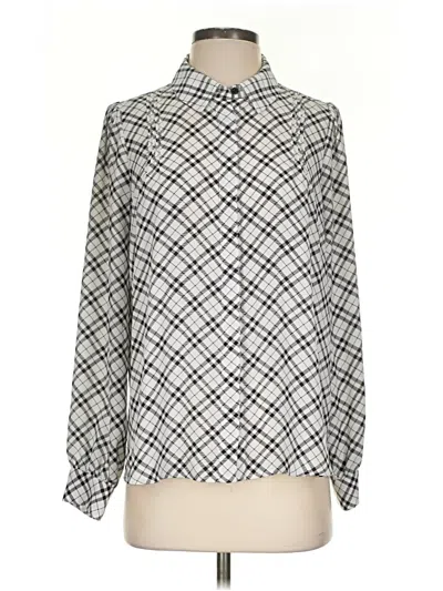 Pre-owned Cece Long Sleeve Blouse In Silver