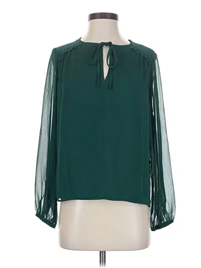 Pre-owned Cece Long Sleeve Blouse In Teal