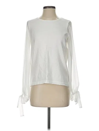 Pre-owned Cece Long Sleeve Blouse In White