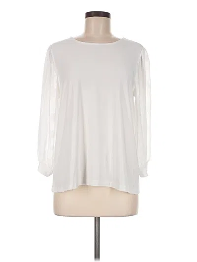 Pre-owned Cece Long Sleeve Blouse In White
