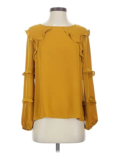 Pre-owned Cece Long Sleeve Blouse In Yellow