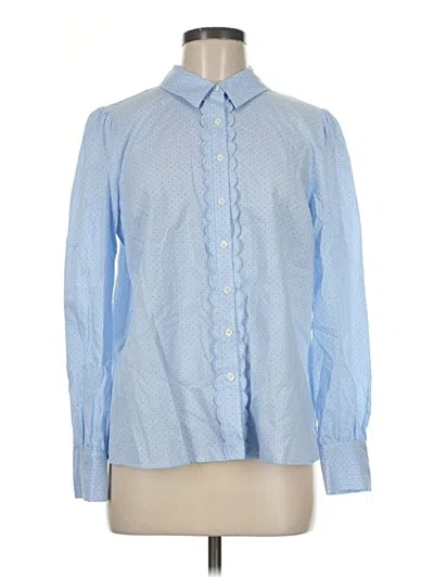 Pre-owned Cece Long Sleeve Button Down Shirt In Blue