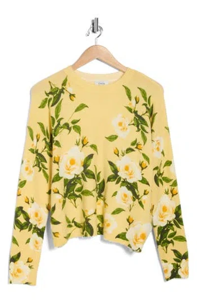 Cece Long Sleeve Crew Sweater In Yellow