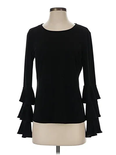 Pre-owned Cece Long Sleeve Top Black Boatneck Tops
