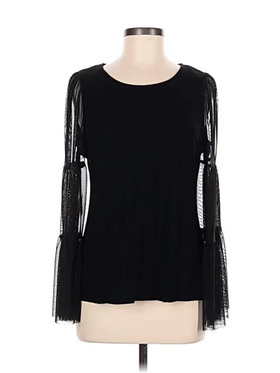 Pre-owned Cece Long Sleeve Top Black Square Neckline Tops