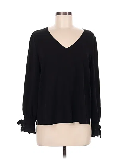 Pre-owned Cece Long Sleeve Top Black V Neck Tops