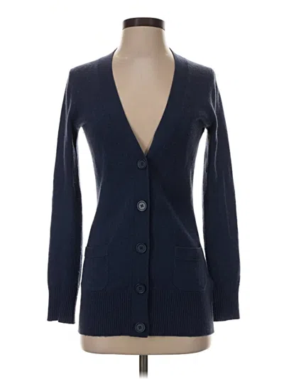 Pre-owned Cece Long Sleeve Top Blue Plunge Neckline Tops
