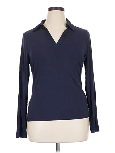 Pre-owned Cece Long Sleeve Top Blue V-neck Tops