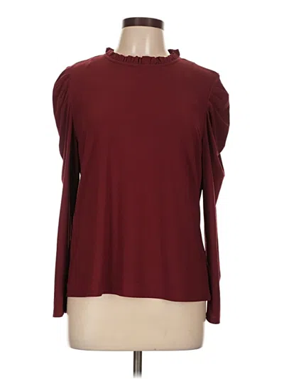 Pre-owned Cece Long Sleeve Top Burgundy Keyhole Neckline Tops
