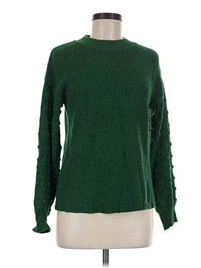Pre-owned Cece Long Sleeve Top Green Turtleneck Tops