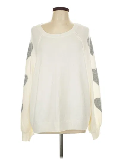 Pre-owned Cece Long Sleeve Top Ivory Crew Neck Tops