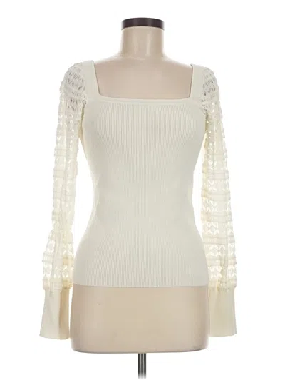 Pre-owned Cece Long Sleeve Top Ivory Square Neckline Tops