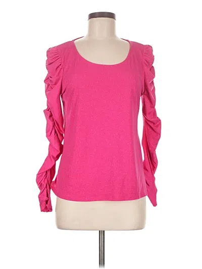 Pre-owned Cece Long Sleeve Top Pink Sweetheart Neckline Tops