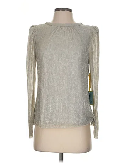 Pre-owned Cece Long Sleeve Top Silver Turtleneck Tops