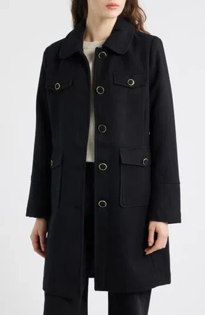 Cece Longline Canvas Coat In Multi