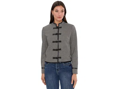 Cece Mandarin Collar Short Jacket Women's Jacket Rich Black: 2xl, Polyester In Animal Print