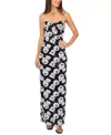 Cece Floral Sequin Strapless Gown In Multi