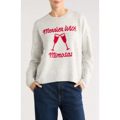 Cece Merrier With Mimosas Sweater In Gray