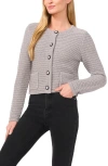 Cece Metallic Crop Cardigan In Storm Grey