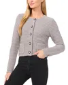 Cece Metallic Crop Cardigan In Storm Grey