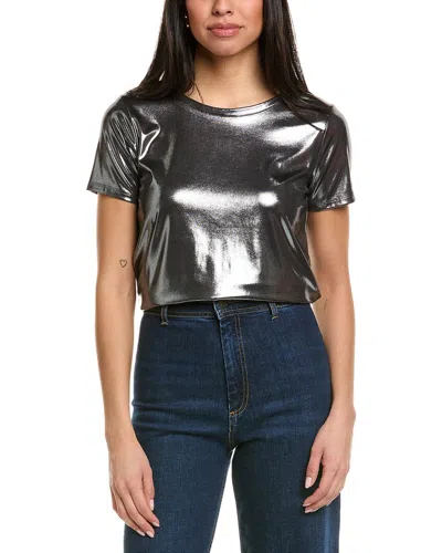 Cece Metallic Shine T-shirt In Black