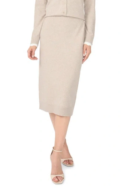 Cece Midi Sweater Skirt In Neutral