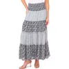 Cece Mix Print Tiered Maxi Skirt In Black