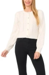 Cece Mixed Stitch Cardigan In Antique White