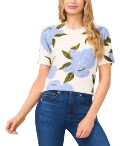 Cece Mommy Me Hydrangea Floral Short Sleeve Sweaters In Multi