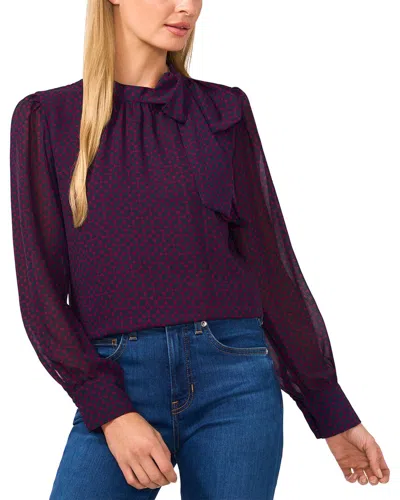 Cece Neck Tie Top In Purple