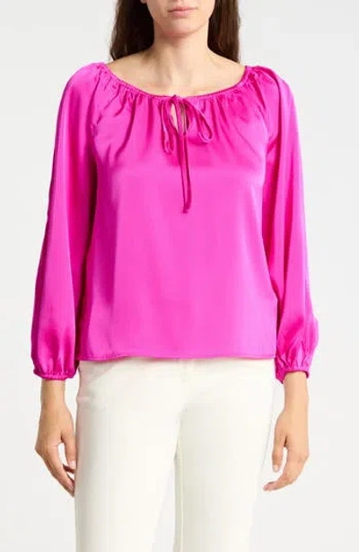 Cece Off The Shoulder Long Sleeve Top In Purple