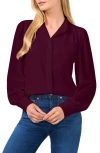 Cece Women's Stand-collar Long-sleeve Blouse In Pickled Beet Burgundy
