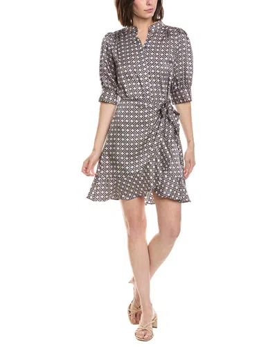 Cece Open Collar Ruffle Wrap Dress In Multi