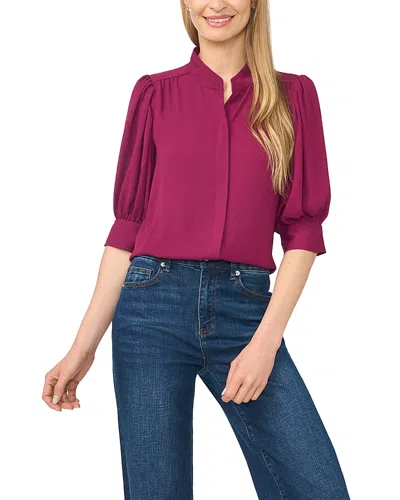 Cece Open Collar Top In Pink