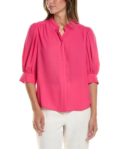 Cece Open Collar Top In Multi