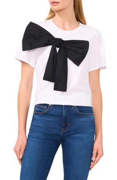 Cece Oversize Bow T-shirt In Ultra White