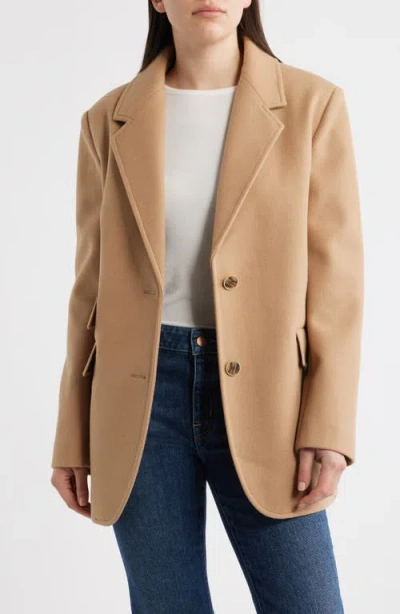 Cece Oversize Single-breasted Blazer In Brown