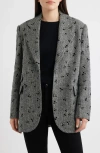 Cece Oversize Single-breasted Blazer In Gray