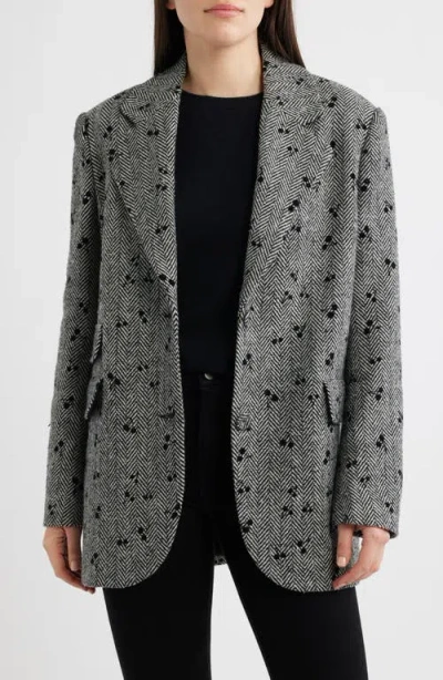 Cece Oversize Single-breasted Blazer In Gray