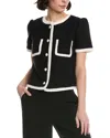 Cece Patch Pocket Contrast Binding Jacket In Multi