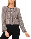 Cece Patch Pocket Tweed Jacket In Rich Black