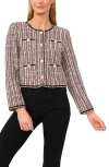Cece Patch Pocket Tweed Jacket In Rich Black