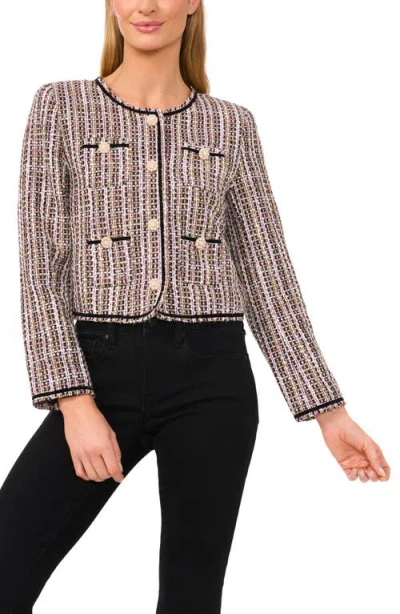 Cece Patch Pocket Tweed Jacket In Rich Black