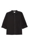 Cece Pearce Puff Sleeve Top In Black