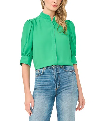 Cece Pearce Whipstitched Top In Green