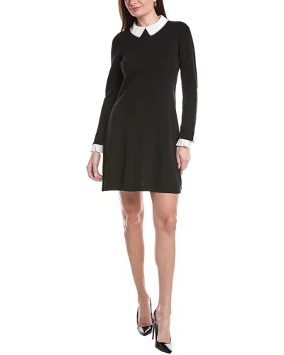 Cece Pearl Collar Sweaterdress In Black
