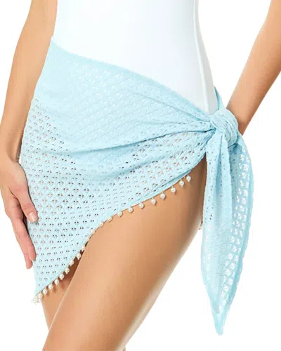 Cece Pearl Crochet Skirt In Blue