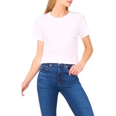 Cece Pearly Beaded Top In White