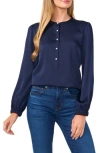 Cece Pearly Button Satin Top