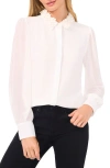 CECE CECE PEARLY FLOWER APPLIQUÉ GEORGETTE BUTTON-UP SHIRT